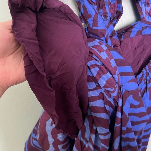 Anthropologie Twist Waist Midi Shirtdress in blue motif - Picture 9 of 11